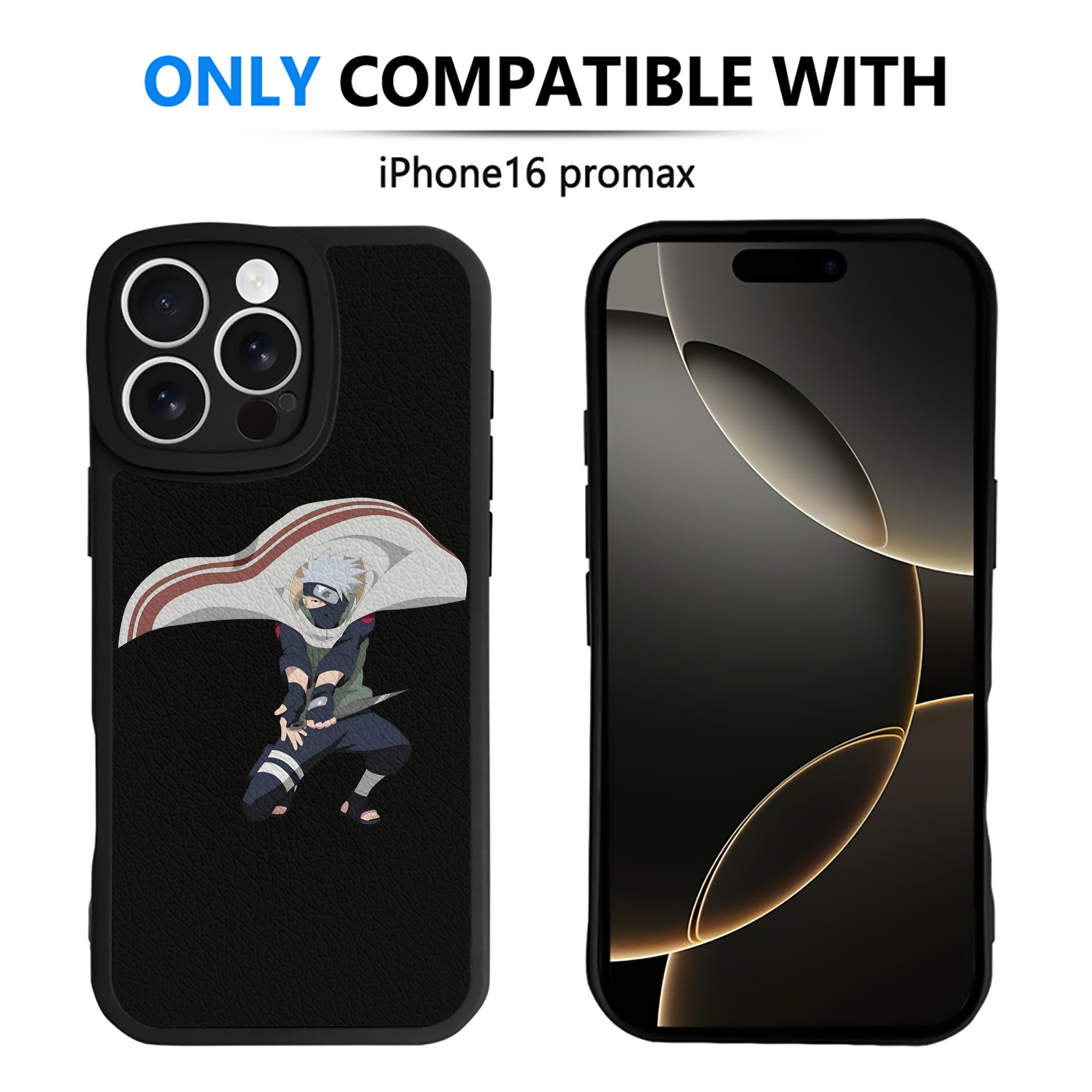 （画像用） NARUTO -ナルト- はたけ カカシ Hatake Kakashi 【iPhone 16シリーズ対応】シリコンスマホケース（レザー調） 材質：シリコン